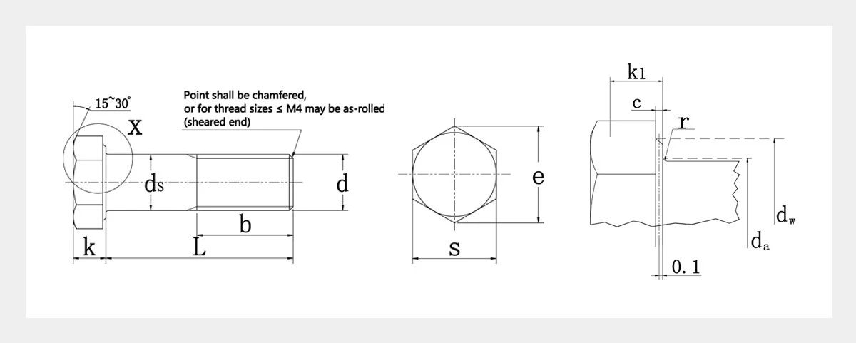Heavy Structural Hex Bolts-2D